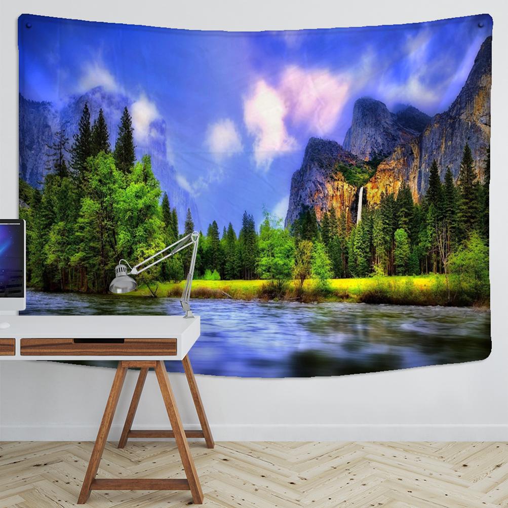 Гобелен с лесным пейзажем, фон, настенный гобелен, настенный гобелен для спальни, богемный хиппи, эстетическое украшение для комнаты, домашний декор