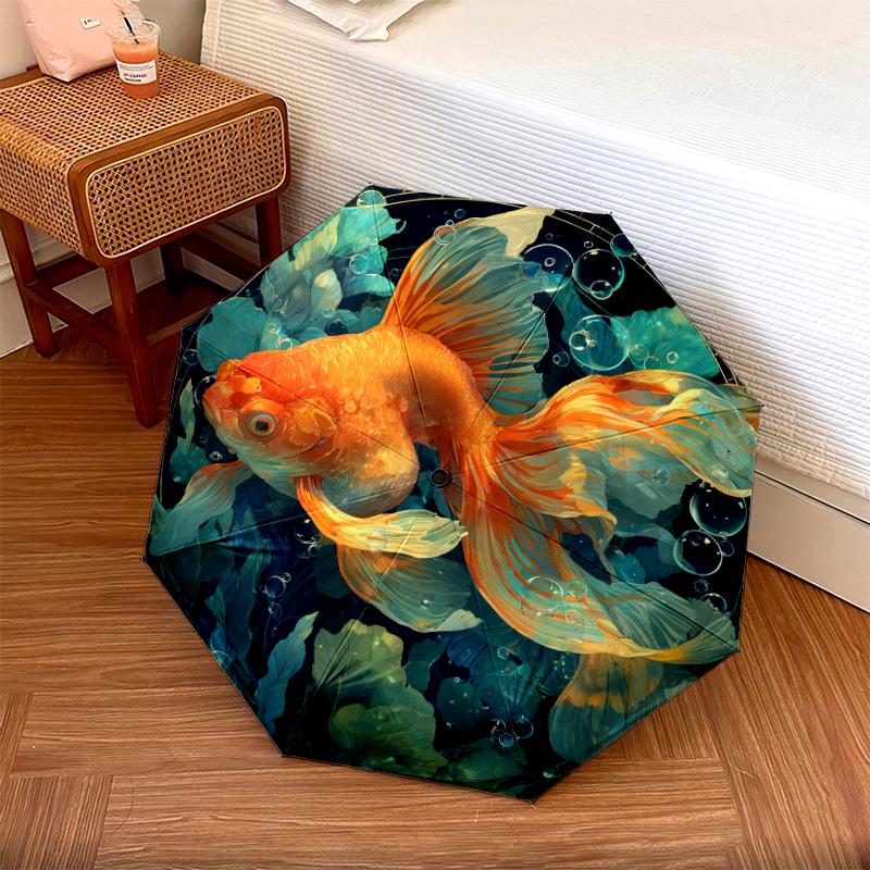 Рисунок "Морская рыба", автоматический складной зонт, портативная и складная конструкция, 8 спиц, рождественский или день рождения подарок.