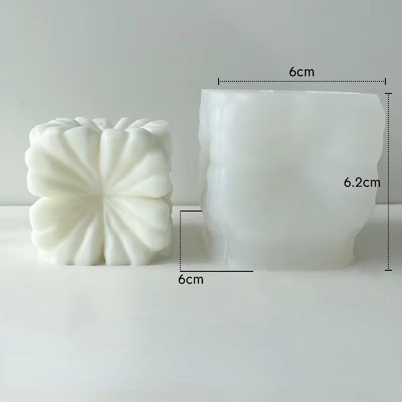 Геометрическая полосатая цилиндрическая силиконовая форма для свечей Магический квадрат Инструменты для изготовления гипса из смолы Форма неровности Декор для домашнего стола Ароматерапевтические свечи Подарки