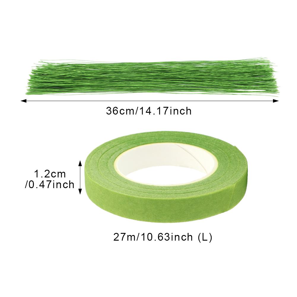 Зеленый набор для цветочной композиции своими руками, гибкие ленты, 2 рулона, 200 шт., флористические проволочные стебли