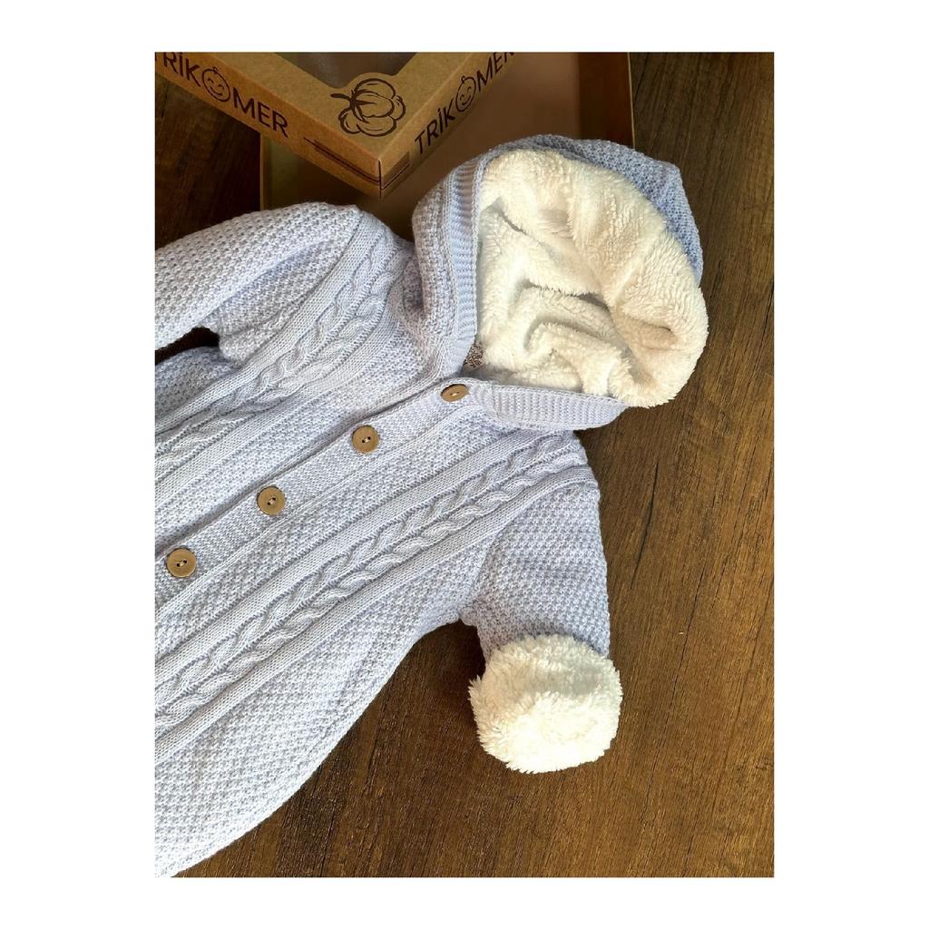 Трикотаж Комбинезон для новорожденных с овечьей шерстью внутри, очень мягкий узор для вязания волос