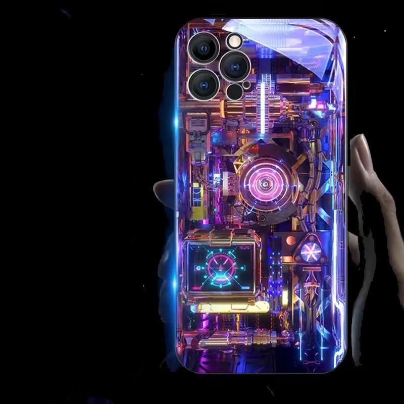 Роскошный светодиодный чехол-вспышка «Приходящий контур» для Realme GT Master Neo 2 Neo5 5 GT2 7 8 9 10 Pro Умные чехлы с управлением