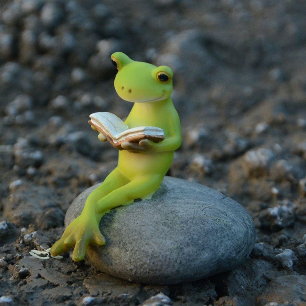 Indoor Miniature Landscape Polyresin Statue Fairy Garden Decor Home Decoration Figurine Frog Statue