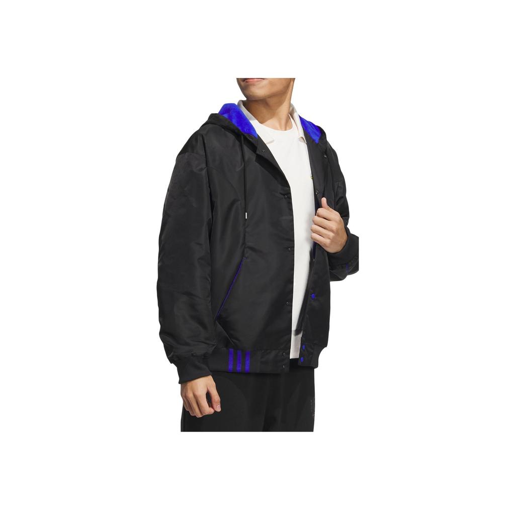 Adidas Neo Logo Print Drawstring Hoodie Men Tops Black IK3419