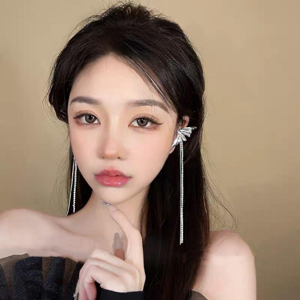 Супер Фея~ Эльфийские серьги, Клипсы для ушей, Нишевый дизайн, Клипсы для ушей, Легкая роскошная кисточка-бабочка, Продвинутое чувство, Без проколов ушей, Подвеска для ушей