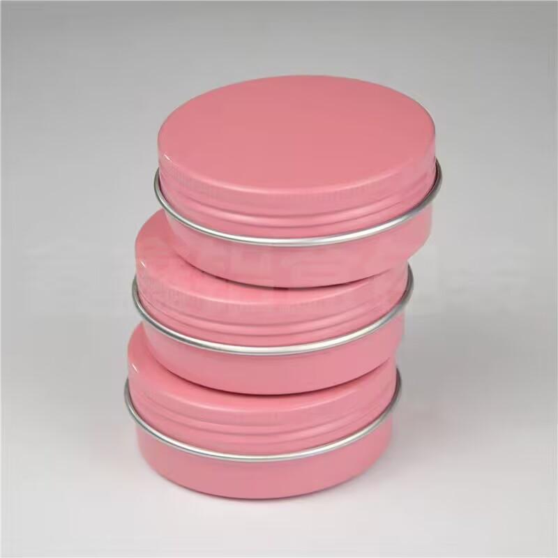 50pcs 60g Aluminum Tin Jars 60ml Pink Color Metal Container Cosmetic Face Eye Cream Packing Empty Can Lip Balm Candle Jar