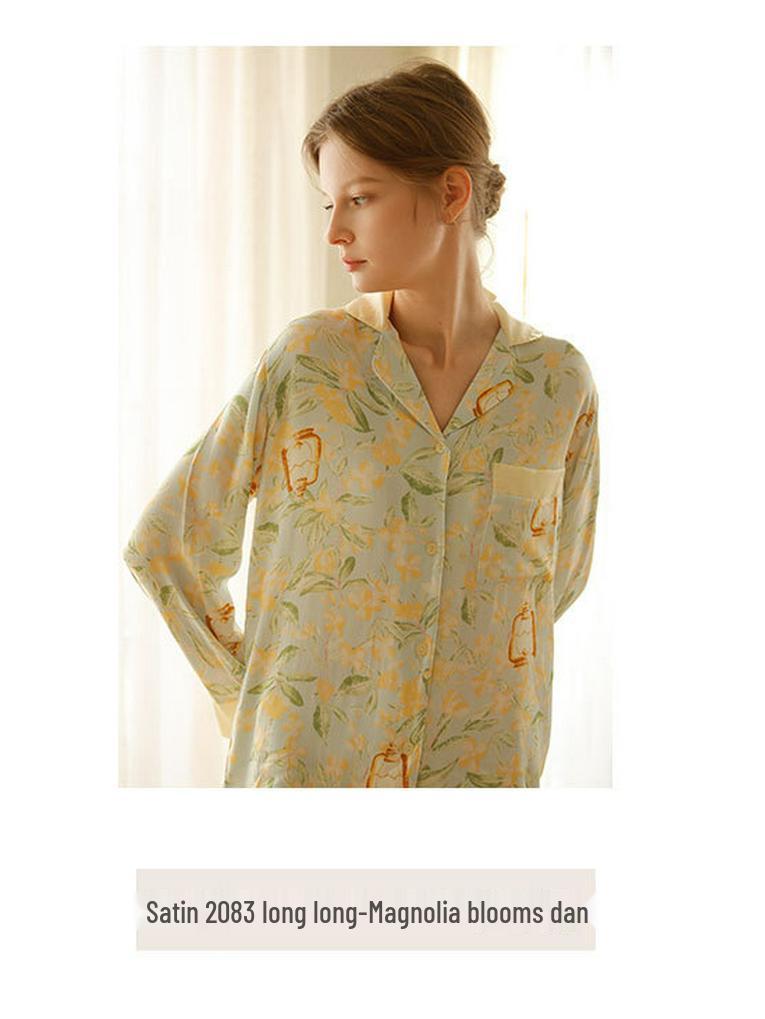 Женский рождественский пижамный комплект из сатина с принтом кролика - с коротким рукавом и шортами