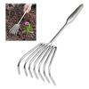 Stainless Steel Integrated Steel Handle Small Rake Gardening Multi- Soil Rake Garden Soil Raking Tool