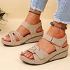 Sandals For Women 2024 New Soft Bottom Wedge Heels Sandals Summer Platform Sandalias Mujer Elegant Wedges Women's Sandals Shoes