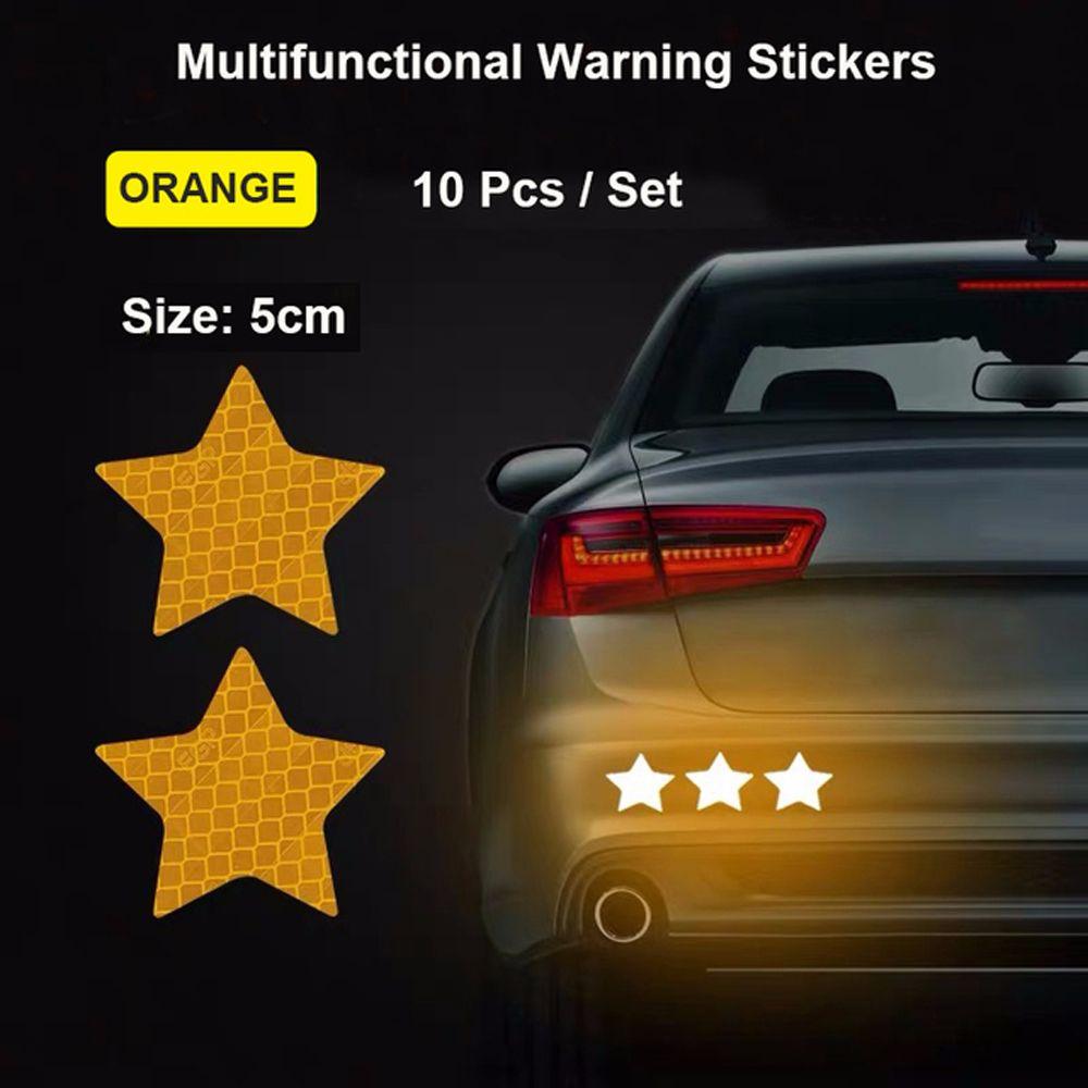 Riding Square Motorcycle Star Safety Sticker Bicycles Car Bumper Stickers Reflective Warning Strip
