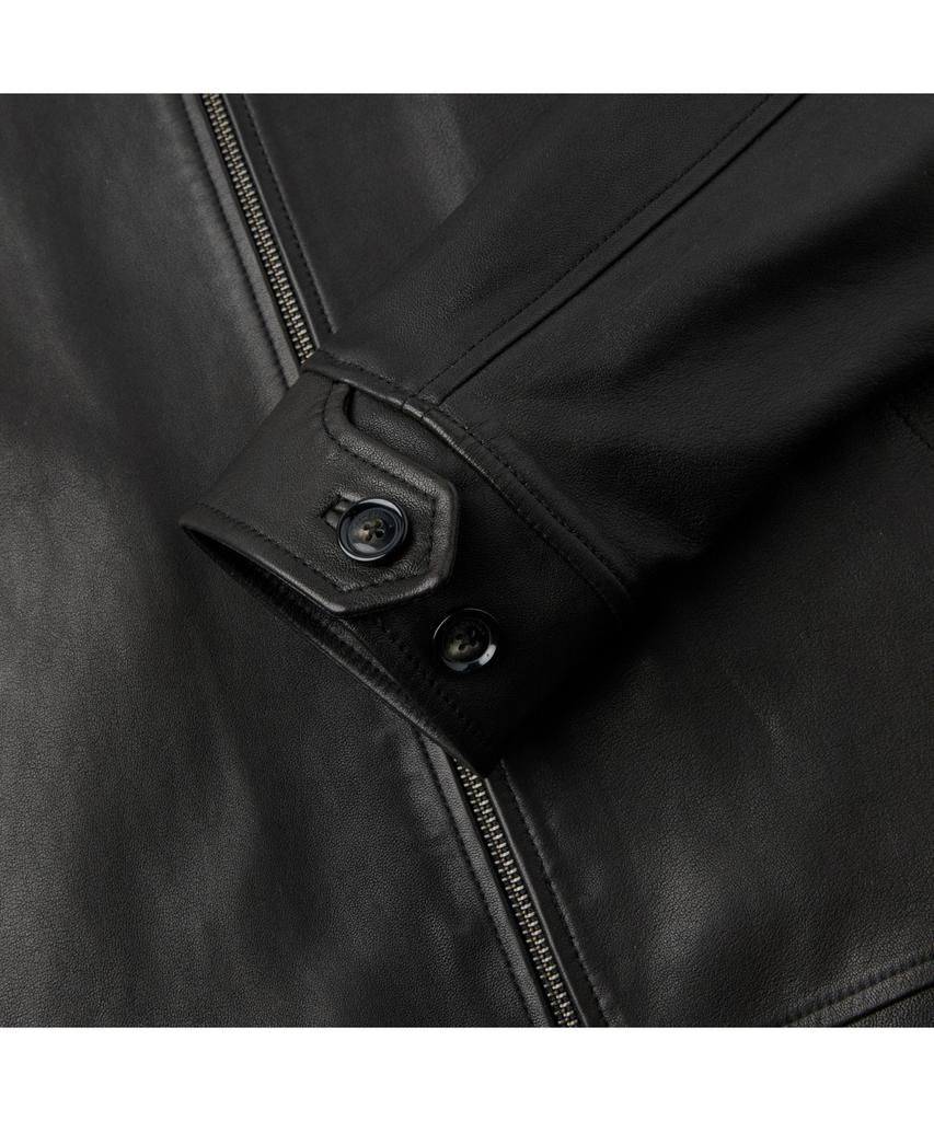 Henry Cottons Vegetable Leather Zip-Up Jacket Ahudm26111Bkx