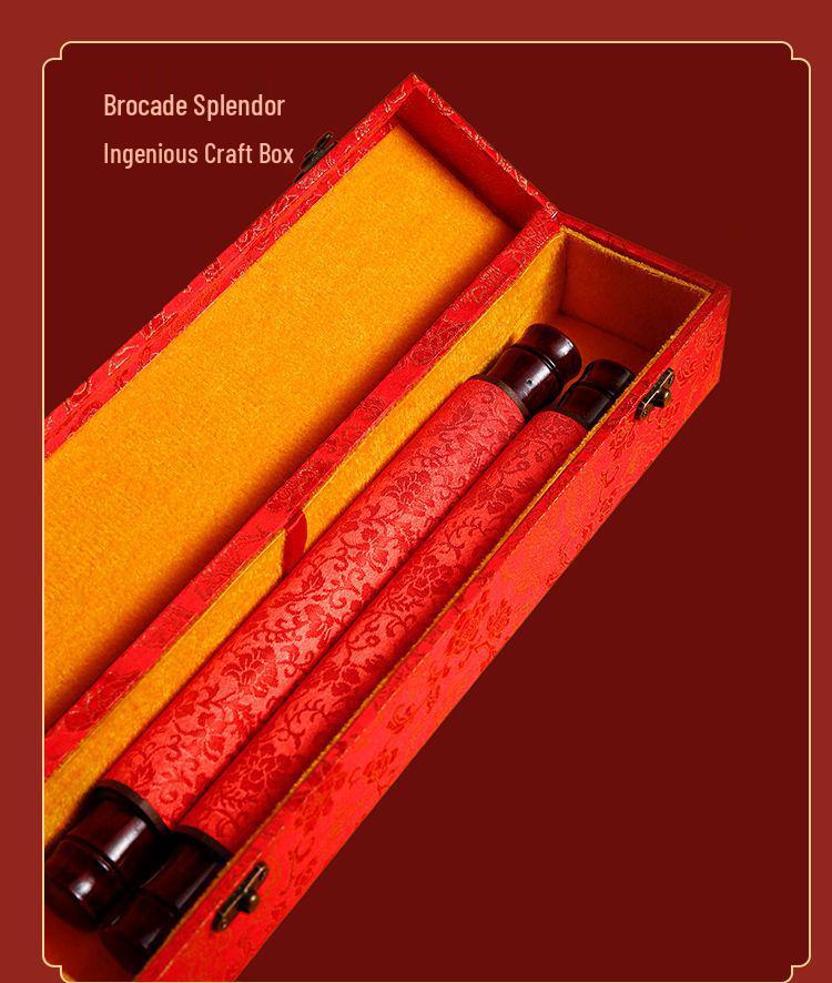 Red Wedding Scroll: Handwritten Marriage Certificate Paper for Betrothal and Engagement Celebrations