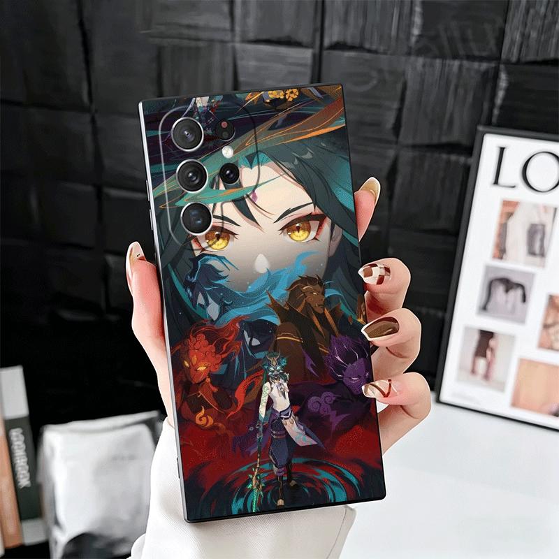 Genshin Impact Сяо Мягкий чехол для телефона для Samsung Galaxy S26 S25 Edge S24 Ultra S23 Plus S22 S21 FE S20 Черная задняя крышка