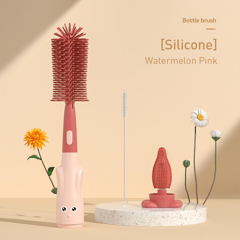 3 In 1 Silicone Brush Baby Bottle Cleaner Brush Non-Scratch Baby Milk Bottle Cleaner