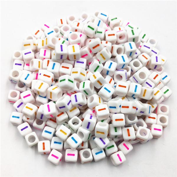 50Pcs 6mm 26 Letter Acrylic Loose Beads DIY for Necklace Bracelet Pendant Jewelry Making