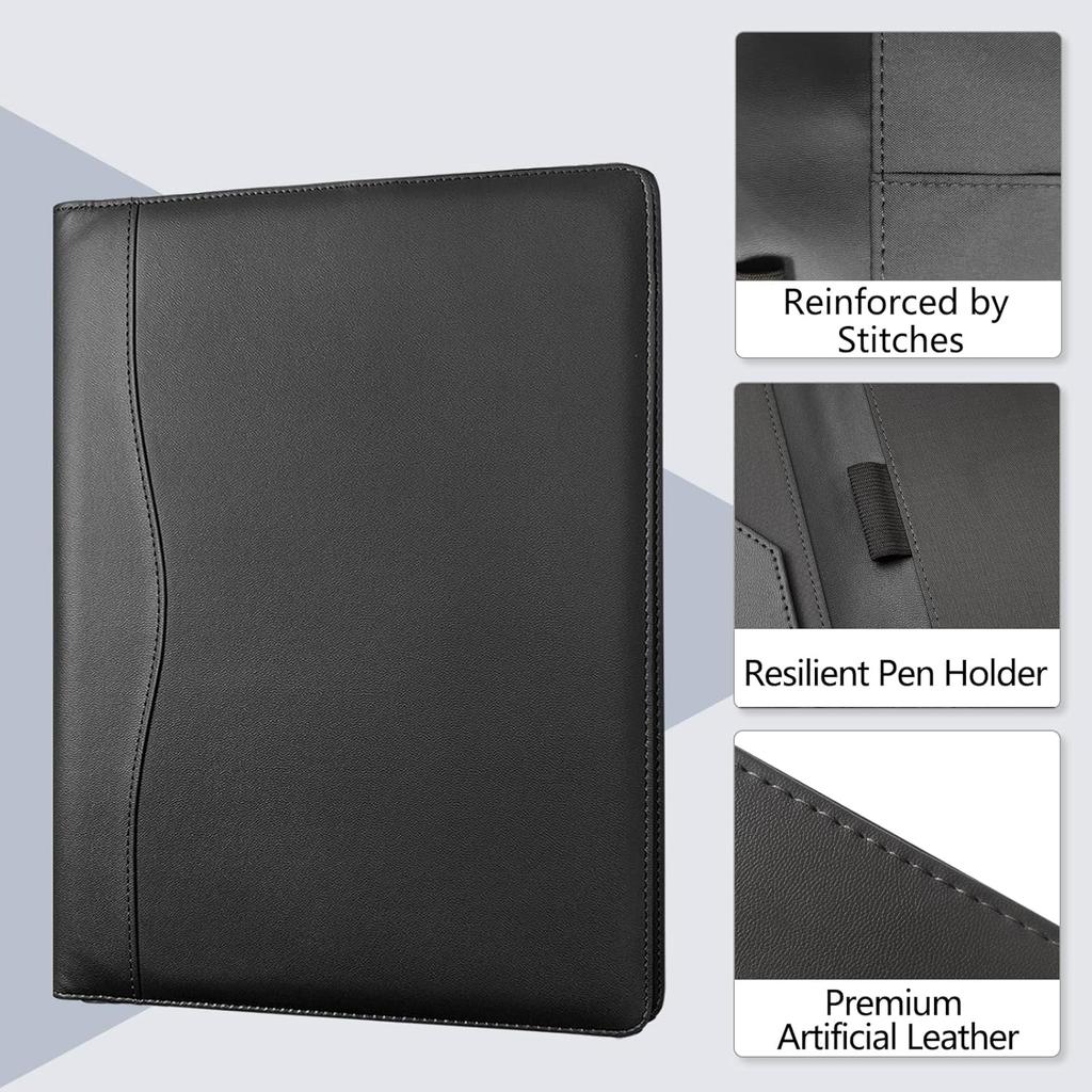 Padfolio Portfolio Organizer Legal Pad Holder Padfolio Folder Leather Portfolio Storage Clipboard Notepad with Cover for Letter Size A4 Writing Pad