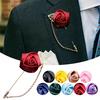 Fashion Suit Lapel Brooch Pin Leaf Men Gift Wedding Fashion Jewelry Golden Men Rose Flower Boutonniere Stick 1pc New