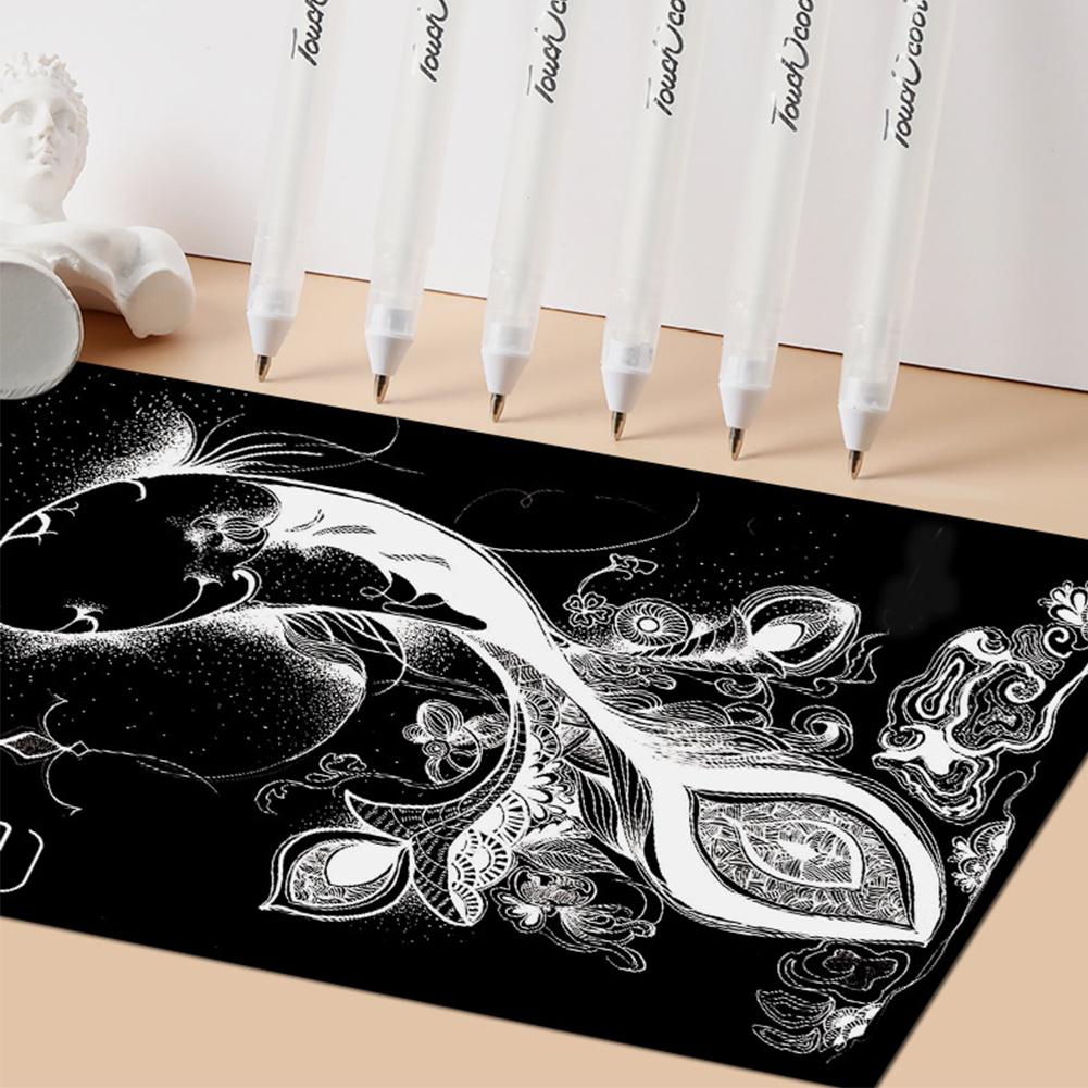 Белый маркер 0,8 мм, креативная гелевая ручка с чернилами, ручки для граффити для рисования, художественного письма, канцелярские принадлежности