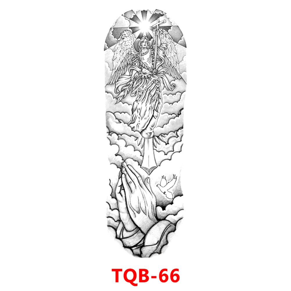 Татуировки с большим рукавом, львиной короной, скелетом, розой, водонепроницаемая временная татуировка, наклейка, дикий волк, тигр, мужская и женская тотемная тату