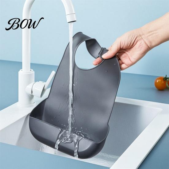 Stain Resistant Adult Bibs Silicone Bib, with Deepened Food Catcher Design, 6-level Adjustable Durable for Eating Buckle Neck Waterproof Washable Soft