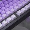 125 Key Gradient Purple Keycaps PBT Material Dye Sub Cherry Profile Fits Cherry MX Switch Mechanical Keyboard for 61/64/87/104/108 (Purple)