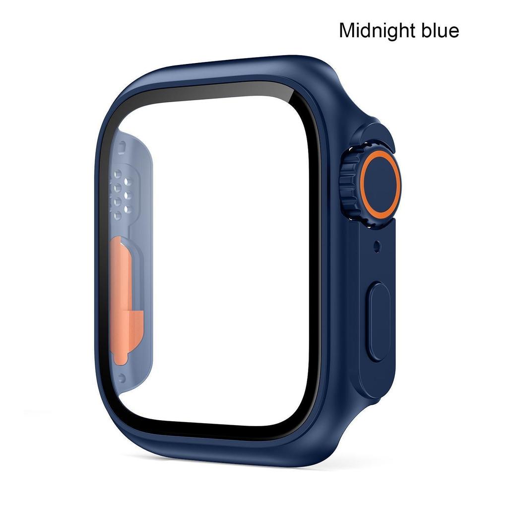 Корпус из закаленного стекла + чехол для часов ПК для Apple Watch 8 7 45 мм 41 мм 44 мм 40 мм Обновление до Apple Watch Ultra 49 мм Защитный бампер-экран