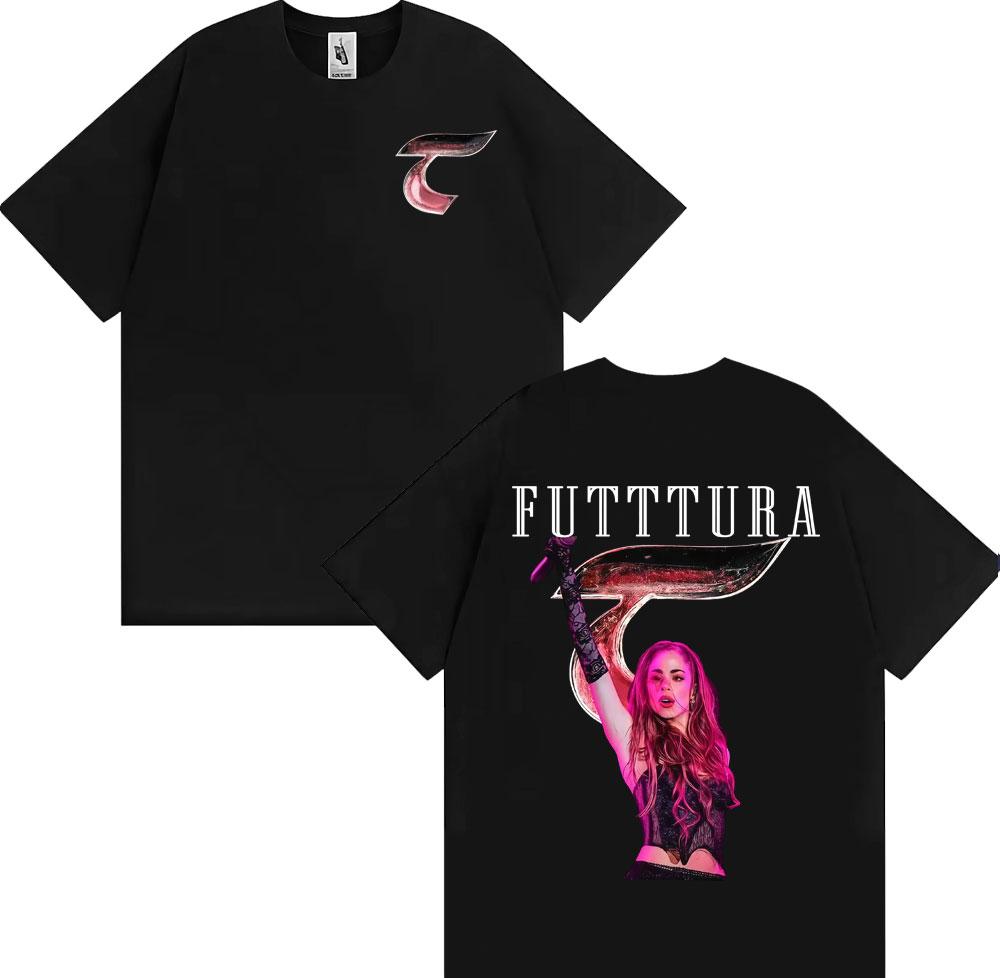 Singer TINI STOESSEL Futtura Album 2025 Tour T-shirt Men Women Fashion Oversized Retro T Shirt Cotton Casual Breathable T Shirt