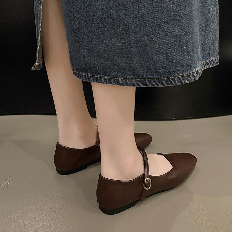 Туфли-лодочки в стиле ретро с квадратной головой и надписью «Мэри Джейн», женские туфли с коротким ртом и низким каблуком, женские туфли