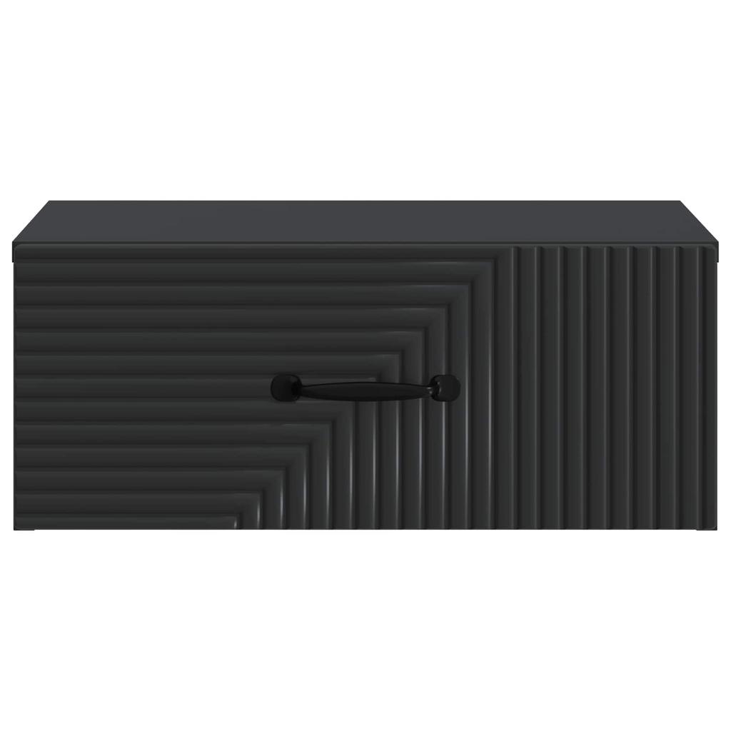 Wall Mounted Nightstand Black 49 x 34.5 x 20 cm