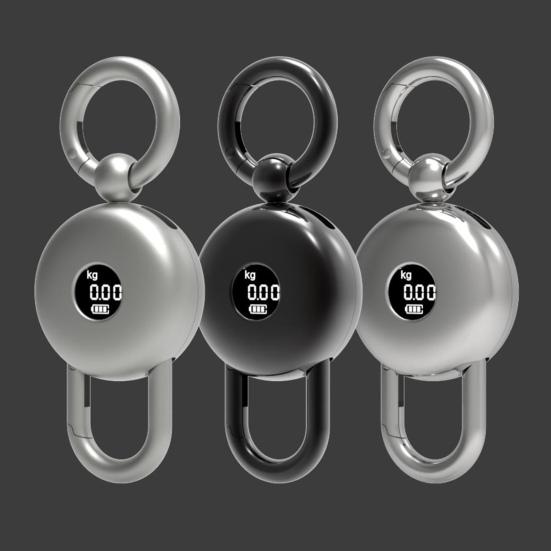 3-In-1 Scale Watch Keychain Portable Outdoor Camping Hiking Multifunction Mini Electric Digital Weighting Scale Metal Key Ring Holder