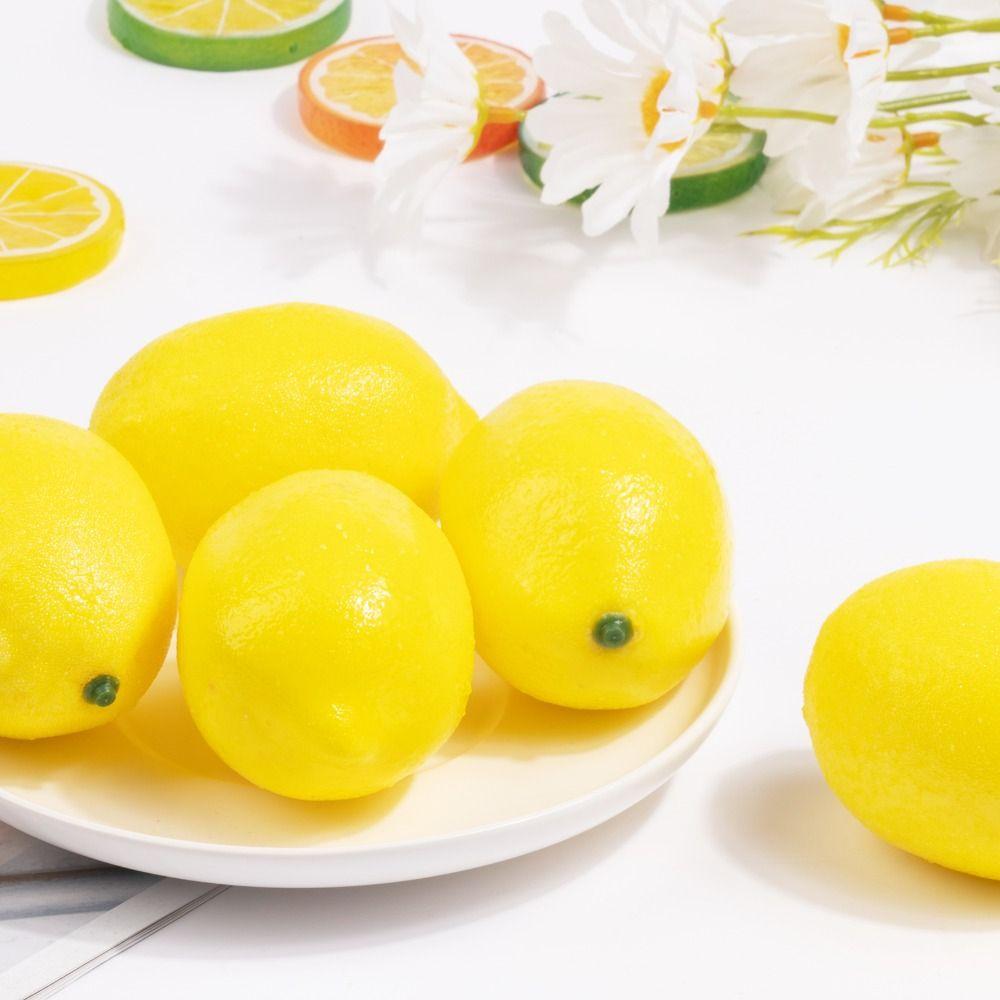 Yellow Fake Fruits Realistic Decorative Fruits Fruit Model Artificial Lemons Home