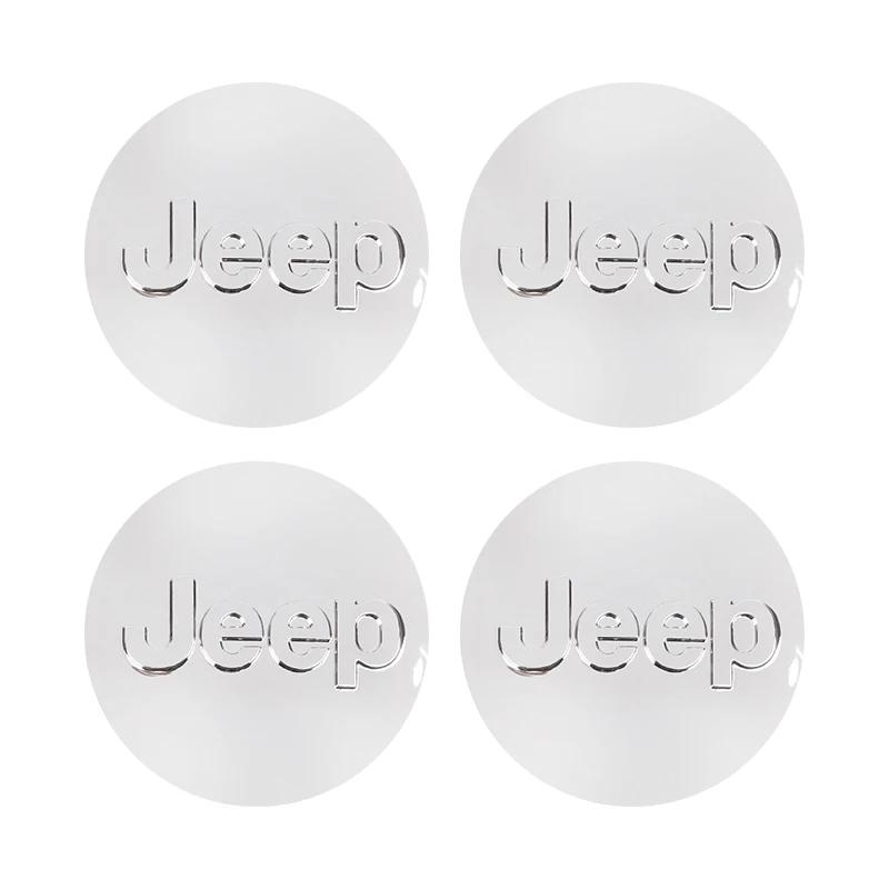 For Jeep 4Pcs Car Wheel Hub Cover Rim Center Cap Auto Accessories For Jeep Grand Cherokee Wrangler JK Gladiator Compass Reneg