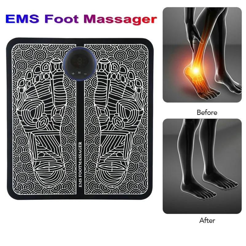 Умная массажная подушка для ног EMS Pulse Стимулятор акупунктуры ног Массажер Tens Fisioterapia Способствует кровообращению ног Расслабление мышц стопы Облегчает боль