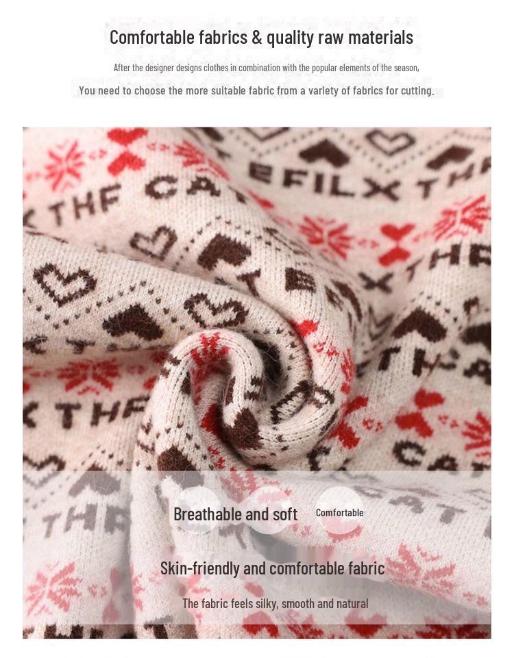 Женский свитер жаккардовой вязки с полуворотом 2024 года - Осень/Зима