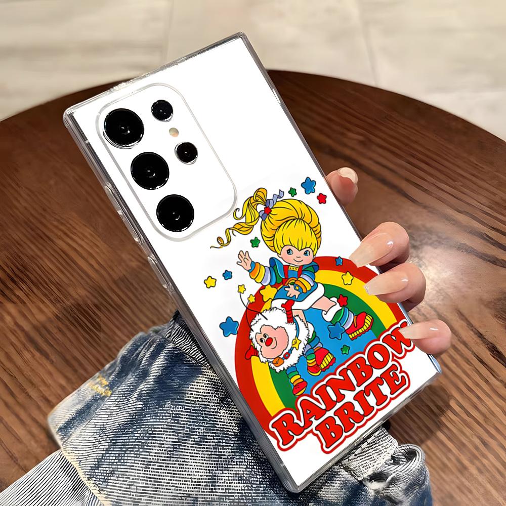 Cute Rainbow B-BriteS Phone Case For Samsung S26 S25 S24 Ultra S23 Fe S22 S20 S21 Plus Plus 5G Fe Transparent Cover