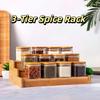 Solid Wooden 3-Tier Spice Rack Space-Saving Seasoning Organizer Spice Jar Storage Set  Restaurant