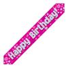 Oaktree Happy Birthday Holographic Banner (Pack of 6)