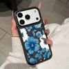 Синий Премиальный Цветочный Чехол Для Телефона Для IPhone 17 17Air 16 15 Чехол Для IPhone 11 13 12 14 Pro Max 16 15 14 Plus Чехол Funda