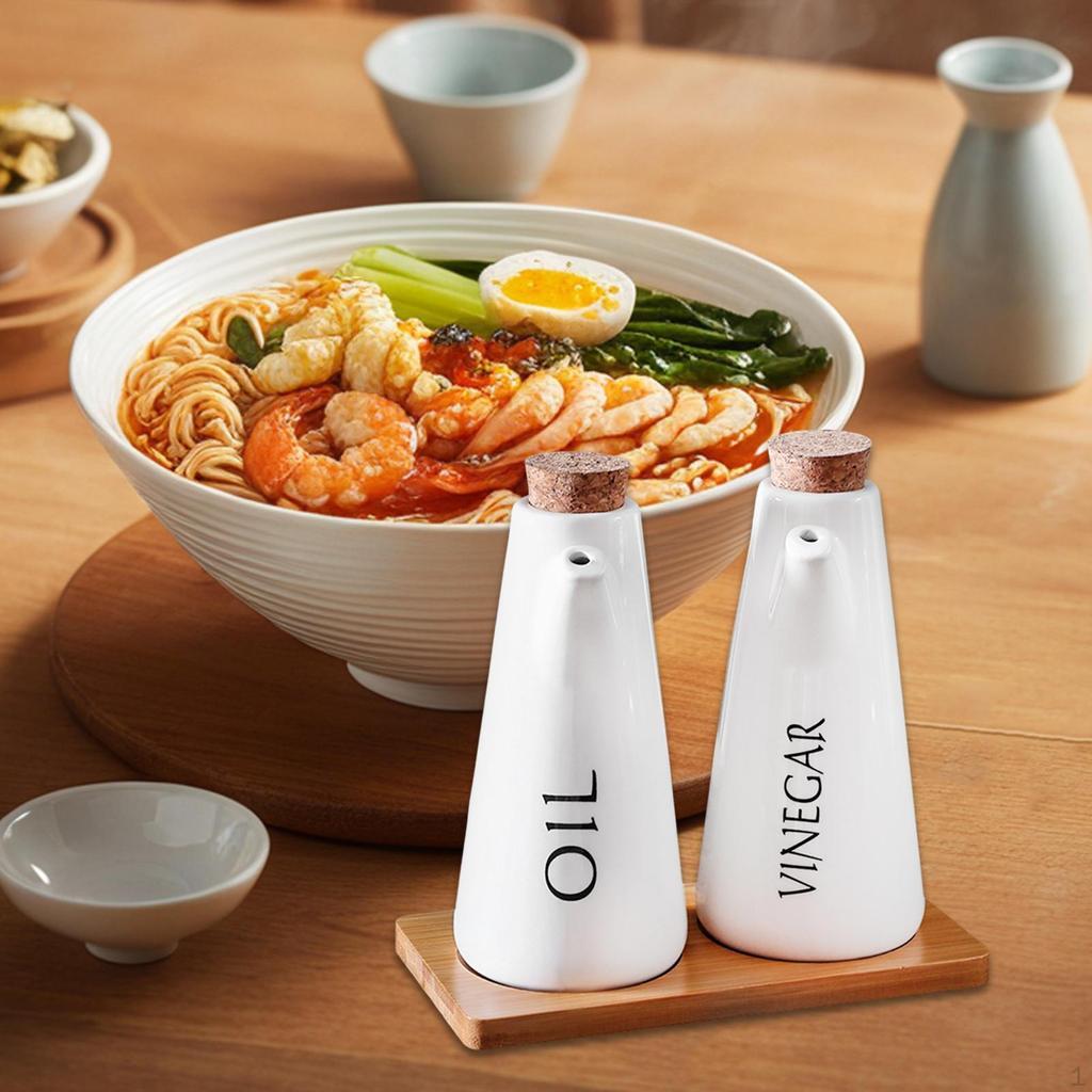 Ceramics Dispenser Bottle Set Olive Oil Container Home Use Modern Leakproof Premium for Cooking