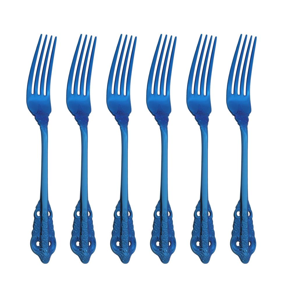 Золотые обеденные вилки, 6 шт., столовая посуда, набор столовых приборов, набор столовых приборов из нержавеющей стали, серебристая посуда, подходит для кухни, на открытом воздухе, дома