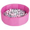 Children Colourfull Foldable Ballpit with 100 Balls, Pink:pearl/grey/transparent/powderpink