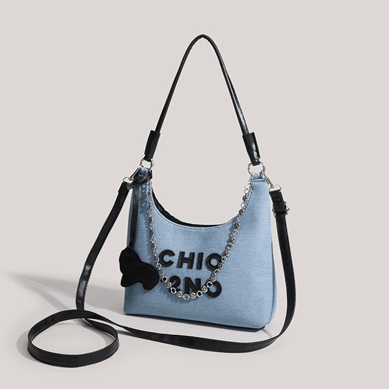 Super Popular Chio2nd Denim Girl English Tote Bag Women's Hot Girl Fashion Bag Hobo Underarm Shoulder Bag