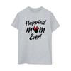 Disney Womens/Ladies Minnie Mouse Happiest Mom Ever Cotton Boyfriend T-Shirt