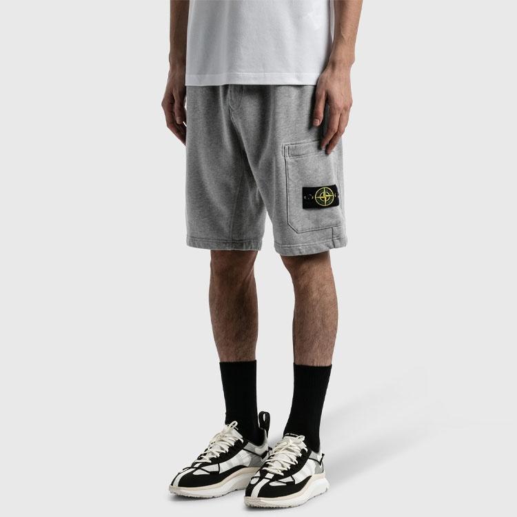 STONE ISLAND Шорты-карго Бермуды 'Серый меланж' Мужские 741564651-V0M64