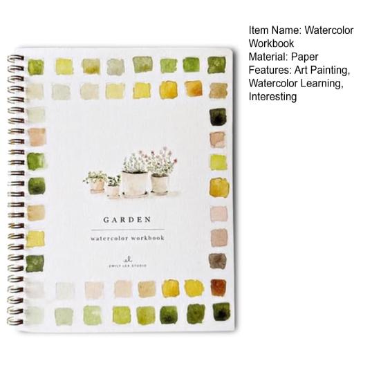Watercolor Workbook for Beginners 12 Colors Watercolor Paint Set Garden Christmas Autumn Winter Watercolor Book for Kids Adults Teens