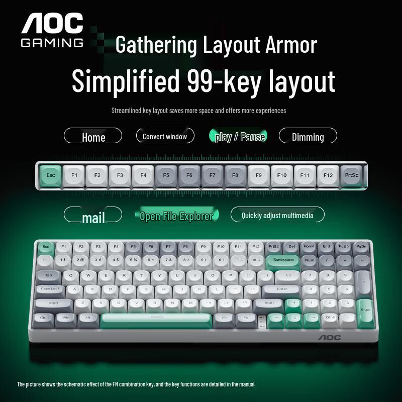 AOC GKM100 Tri-Mode Wireless Mechanical Keyboard and Mouse Combo