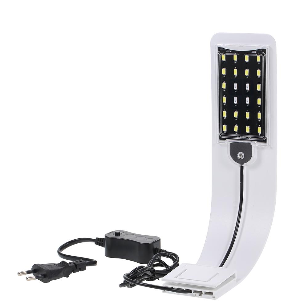 AC220V 10W 24 LED Aquarium Light Fish Jar Lamp White/Blue Light Portable