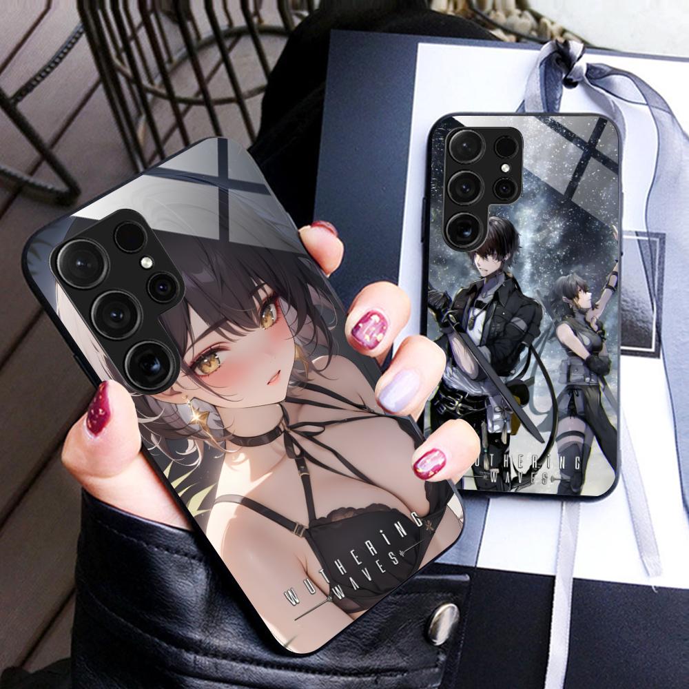 Чехол для мобильного телефона Wuthering Waves Rover Glass для Samsung Galaxy S26 S25 S24 S23 S22 S21 S20 Note20 Plus FE Ultra Цветная крышка