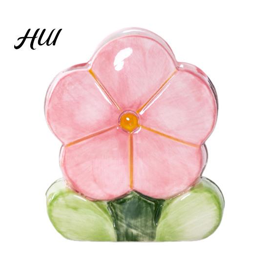 Flower-shaped Pen Holder Ceramic Flower Cute Desk Office Storage Box Stationery Shelf Desktop Organizer Multifunctional Aesthetic for Makeup