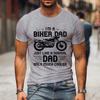 I'm A Biker Dad Print Summer T Shirt Men's Motorcycle Graphic Short Sleeve Loose T-shirts Hip Hop Harajuku Streetwear Men Tshirt